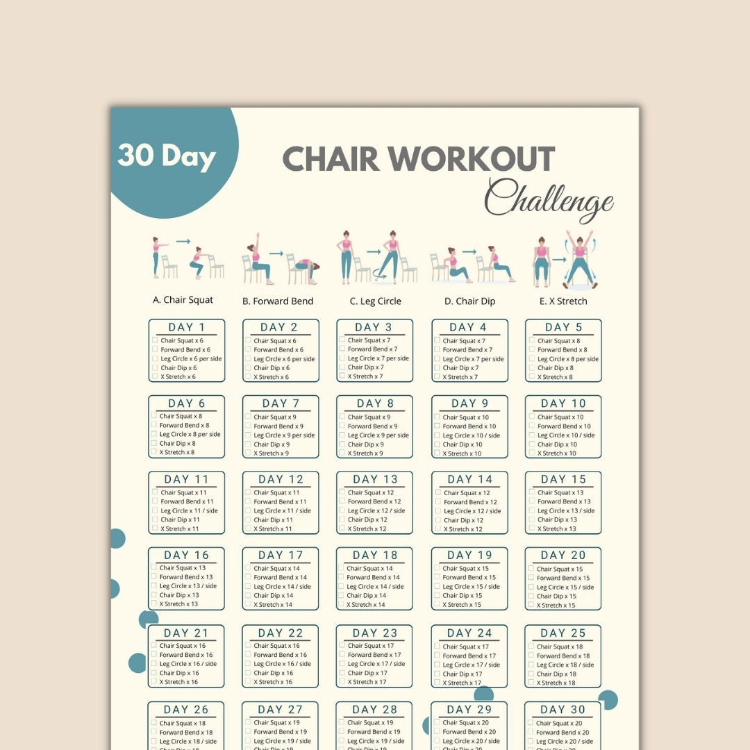 28 Day Free Workouts 30 Day Chair Workout Challenge Printable Chair Yoga Guide 10 Mins Workout Planner Digital Digital Office Workout Sitting Workout 28 Day Free Workouts 30 Day Chair Workout Challenge Printable Chair Yoga Guide 10 Mins Workout Planner Digital Digital Office Workout Sitting Workout