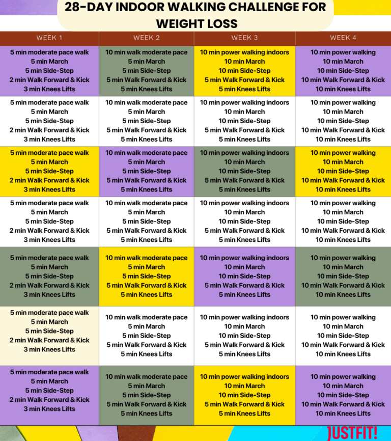28 Day Indoor Walking Challenge For Weight Loss Free PDF 