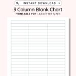 3 Blank Columns Chart Text Input Print And Write Printable Digital Download Blank Column Template Printable Columns Columns W Title PDF Etsy UK