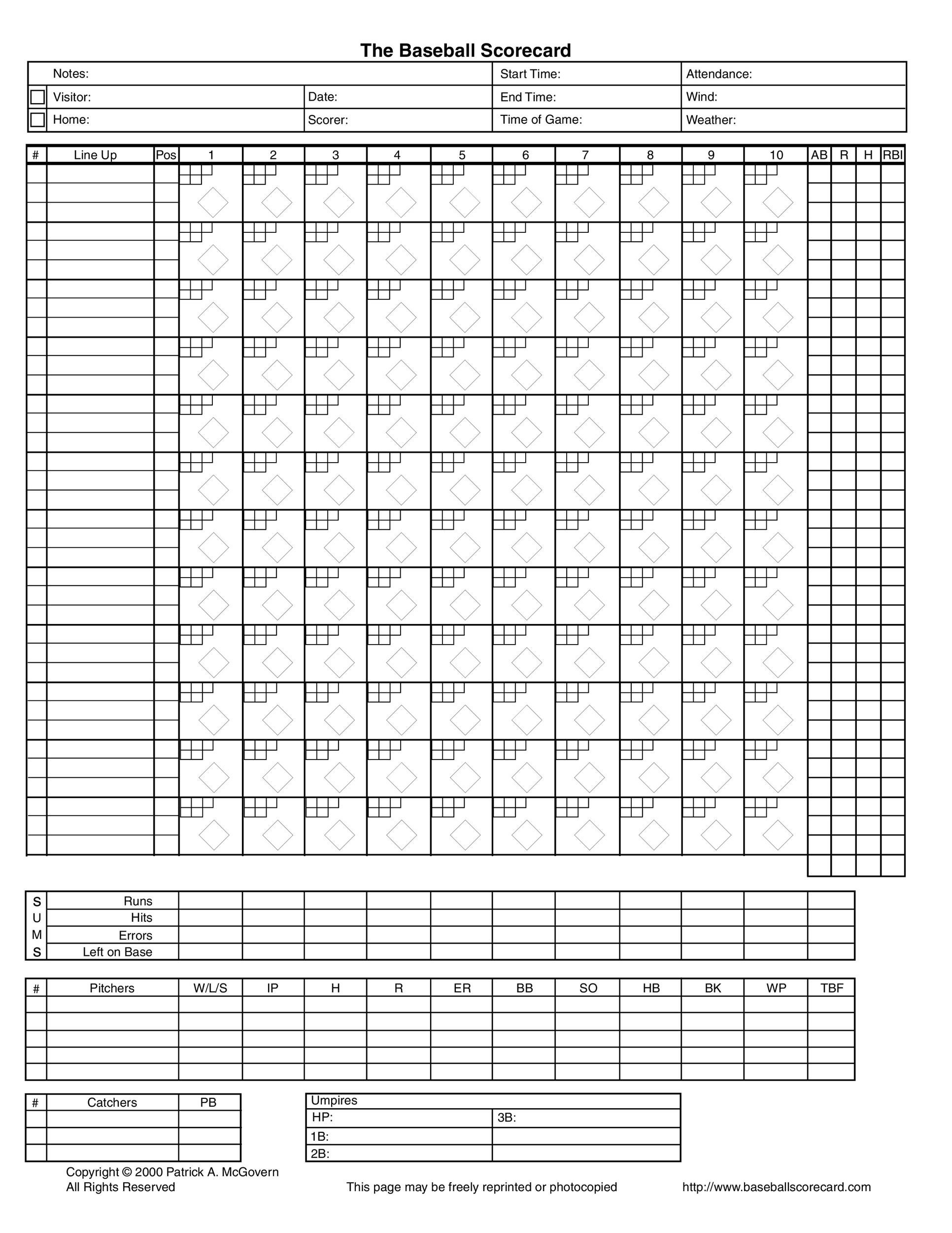 Free Printable Baseball Hitting Charts Pdf