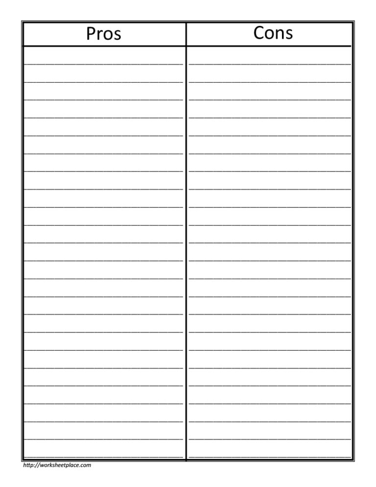 30 Printable T Chart Templates Examples TemplateArchive