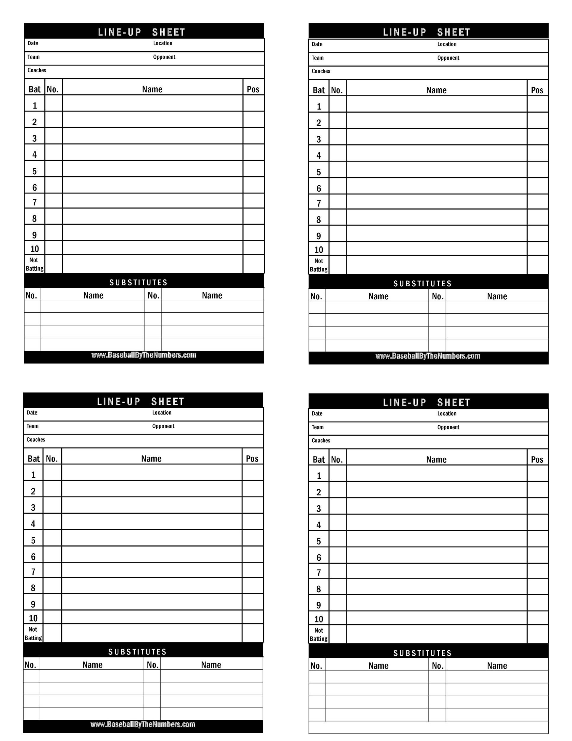 Free Printable Baseball Hitting Charts