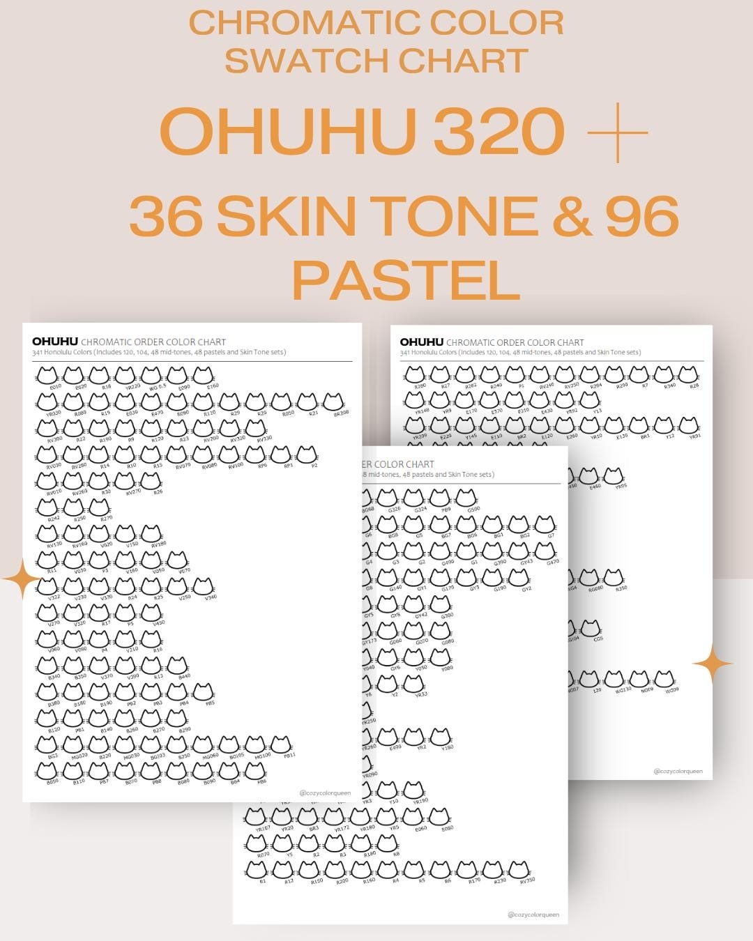 343 Ohuhu Honolulu Swatch Chart Chromatic Color Order Etsy