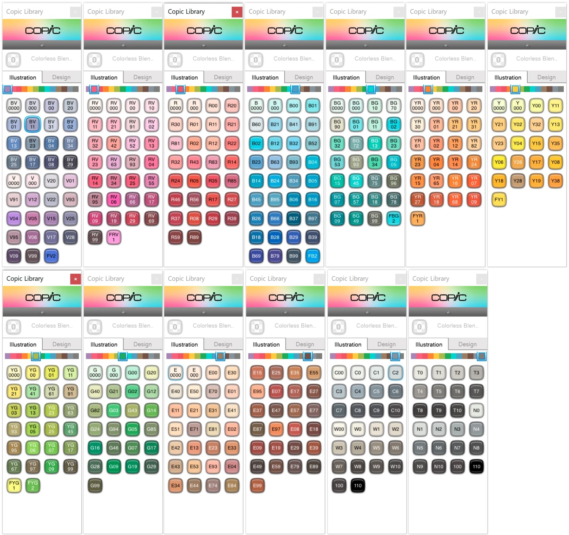 Free Printable Copic Color Chart