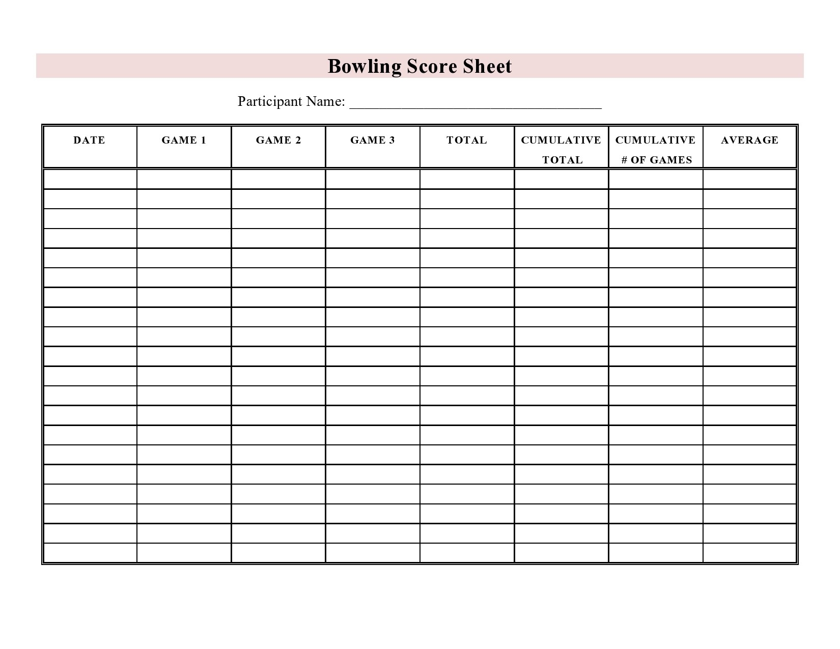 36 Printable Bowling Score Sheet Templates Examples 36 Printable Bowling Score Sheet Templates Examples
