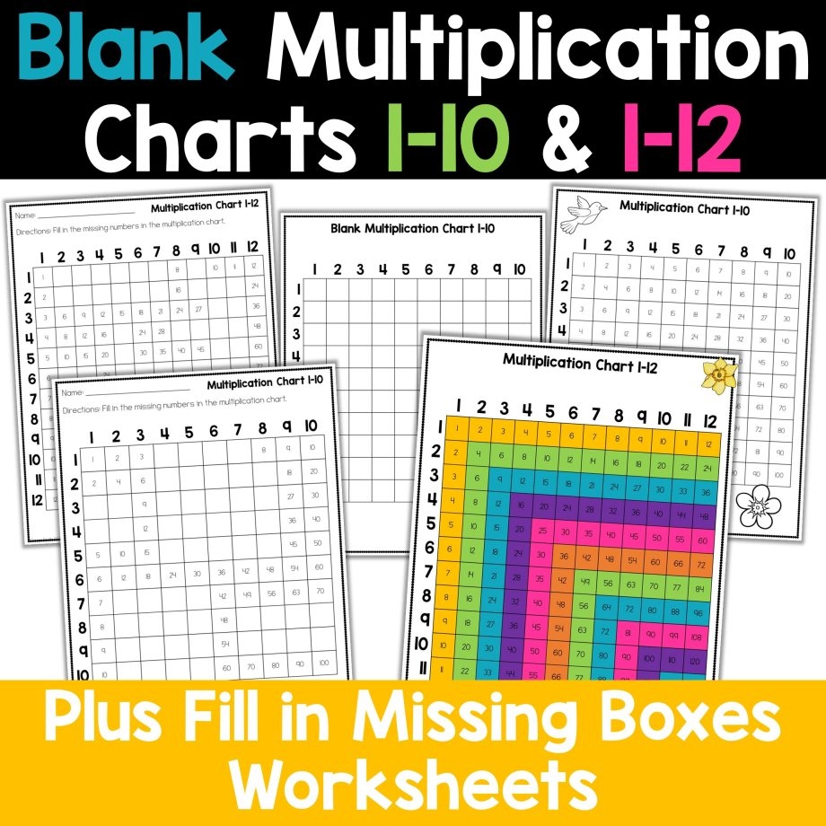 Multiplication Chart Printable Fill In