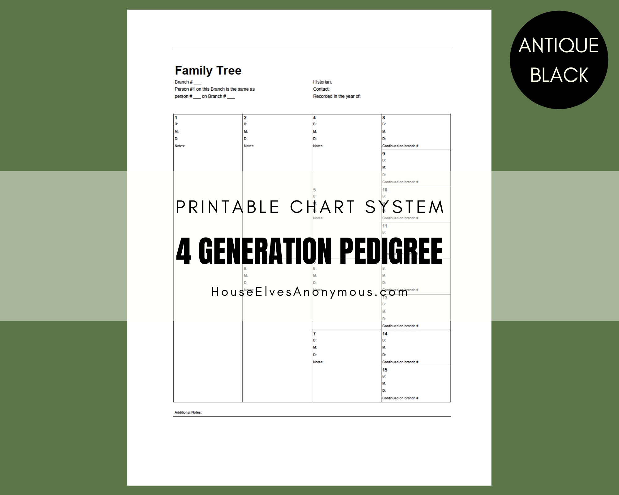 4 Generation Pedigree Chart Printable