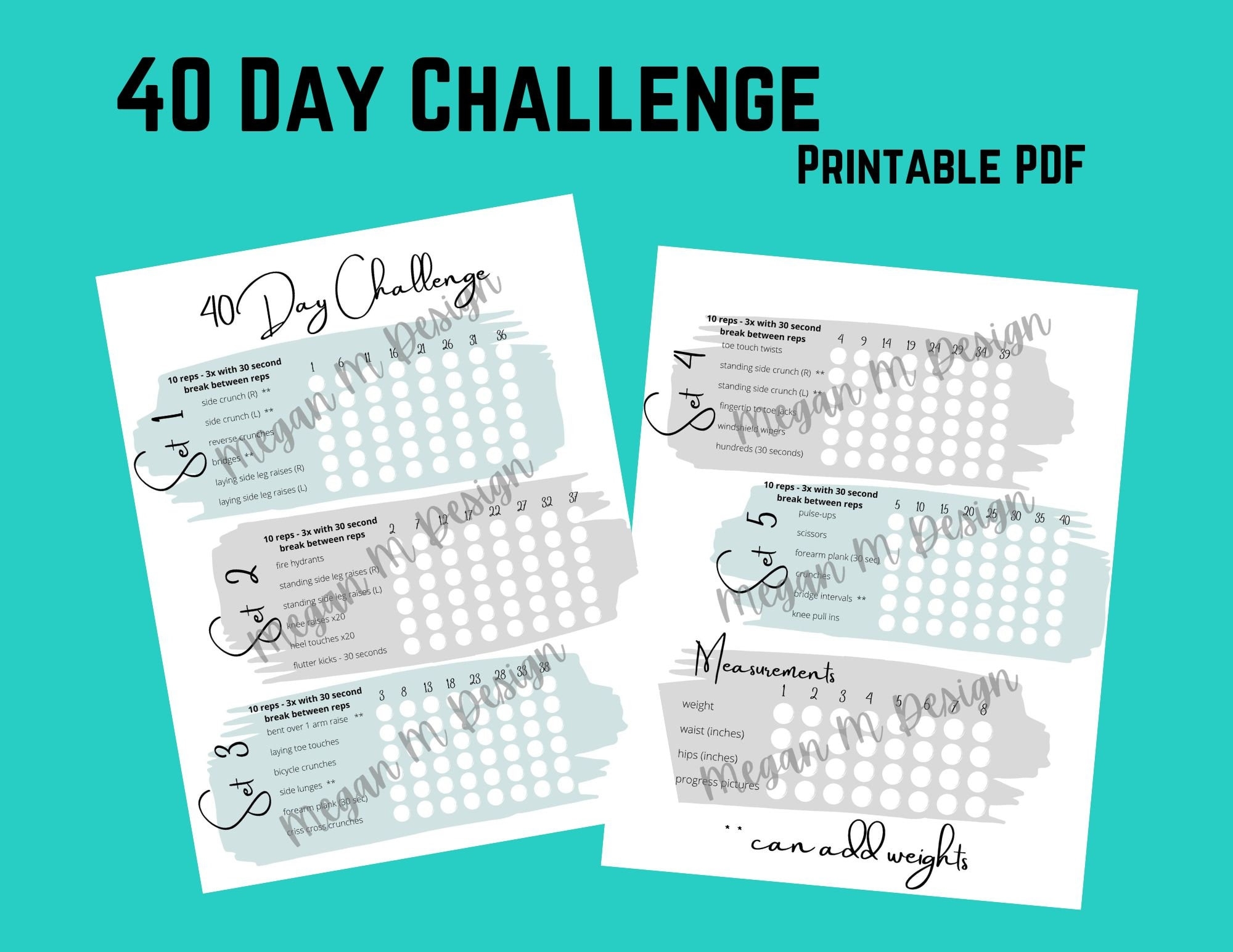 40 Day Challenge Printable PDF Etsy 40 Day Challenge Printable PDF Etsy