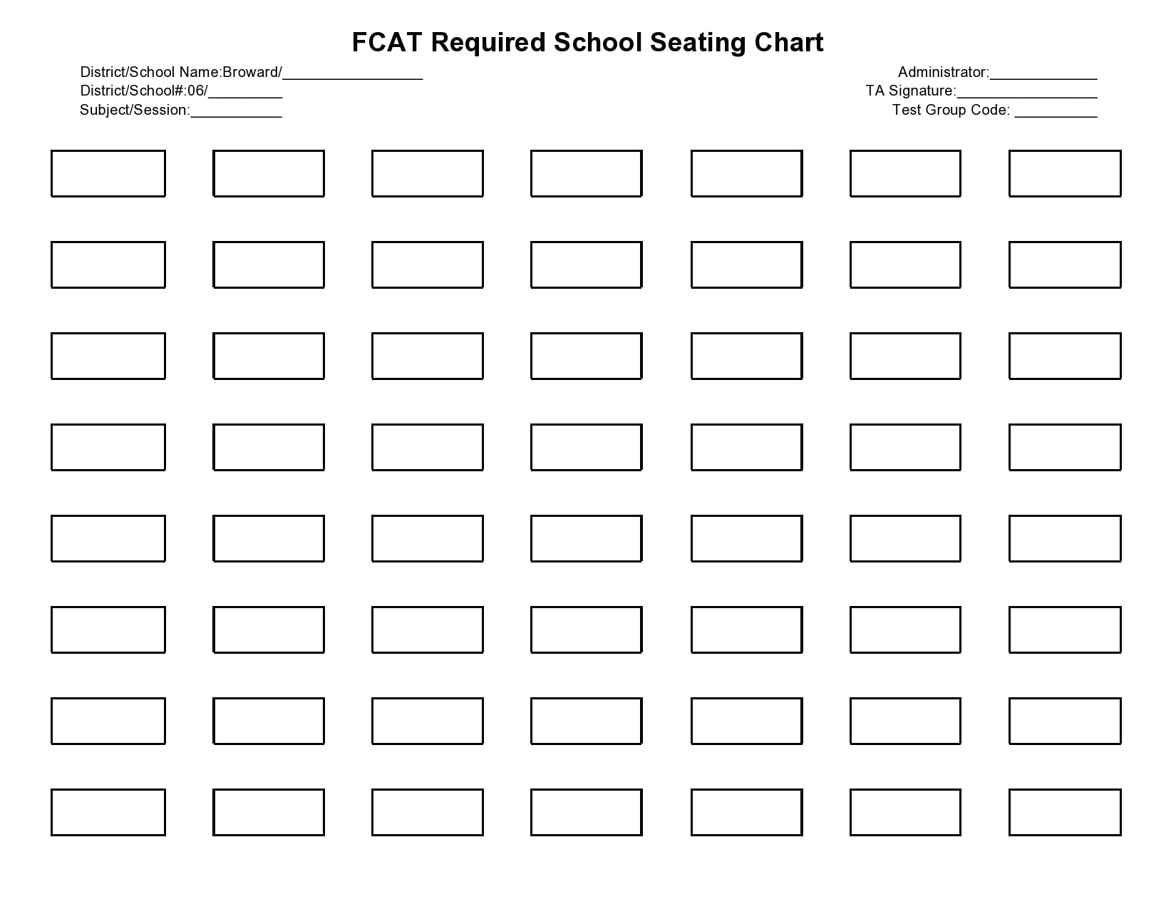 Free Printable Classroom Seating Chart