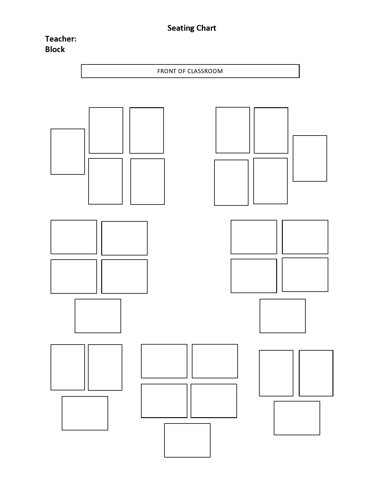 Blank Seating Chart Printable Blank Seating Chart Printable
