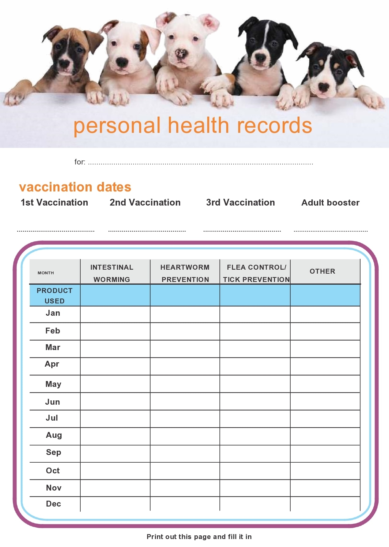 40 Printable Dog Puppy Vaccination Records TemplateArchive 40 Printable Dog Puppy Vaccination Records TemplateArchive