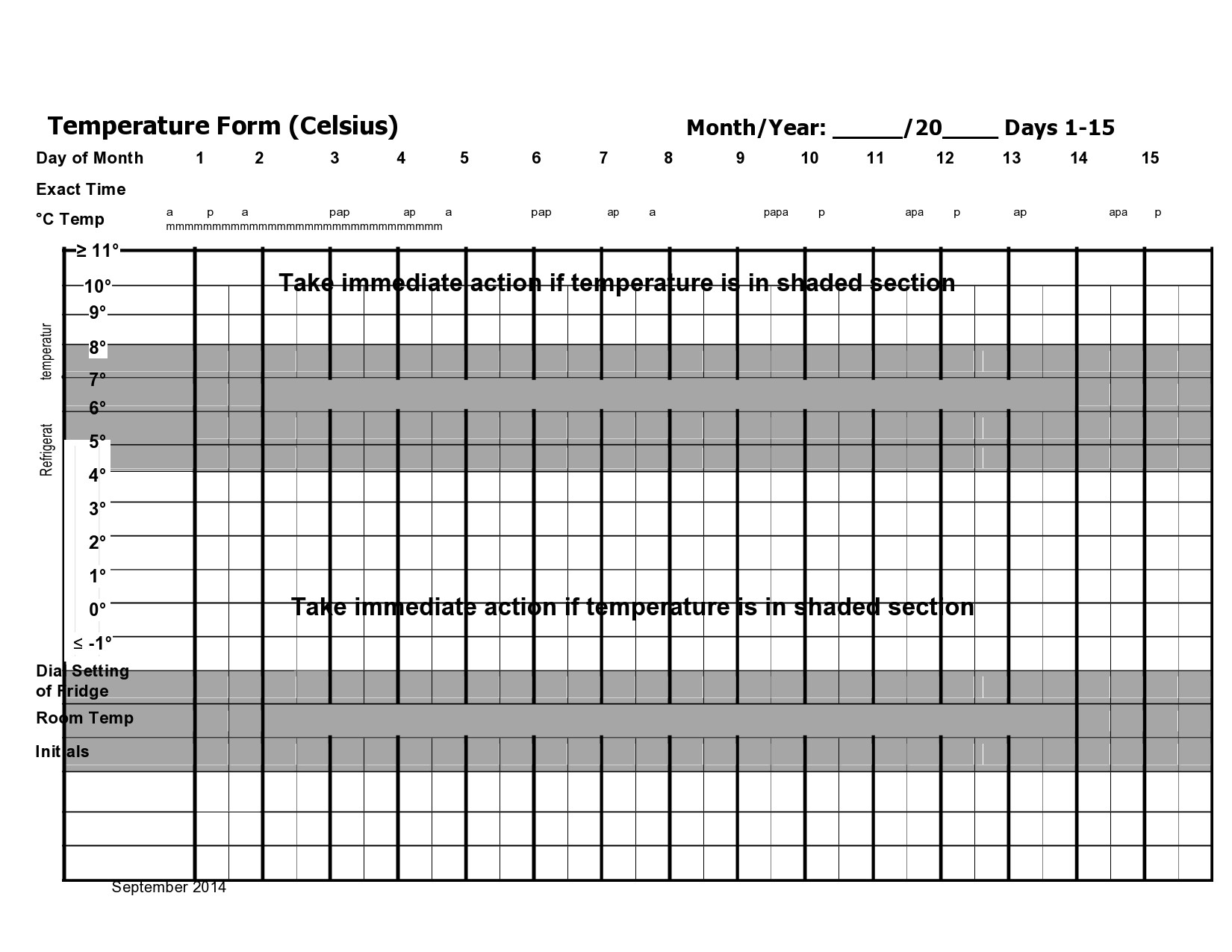 40 Printable Temperature Log Sheets Word Excel PDF 