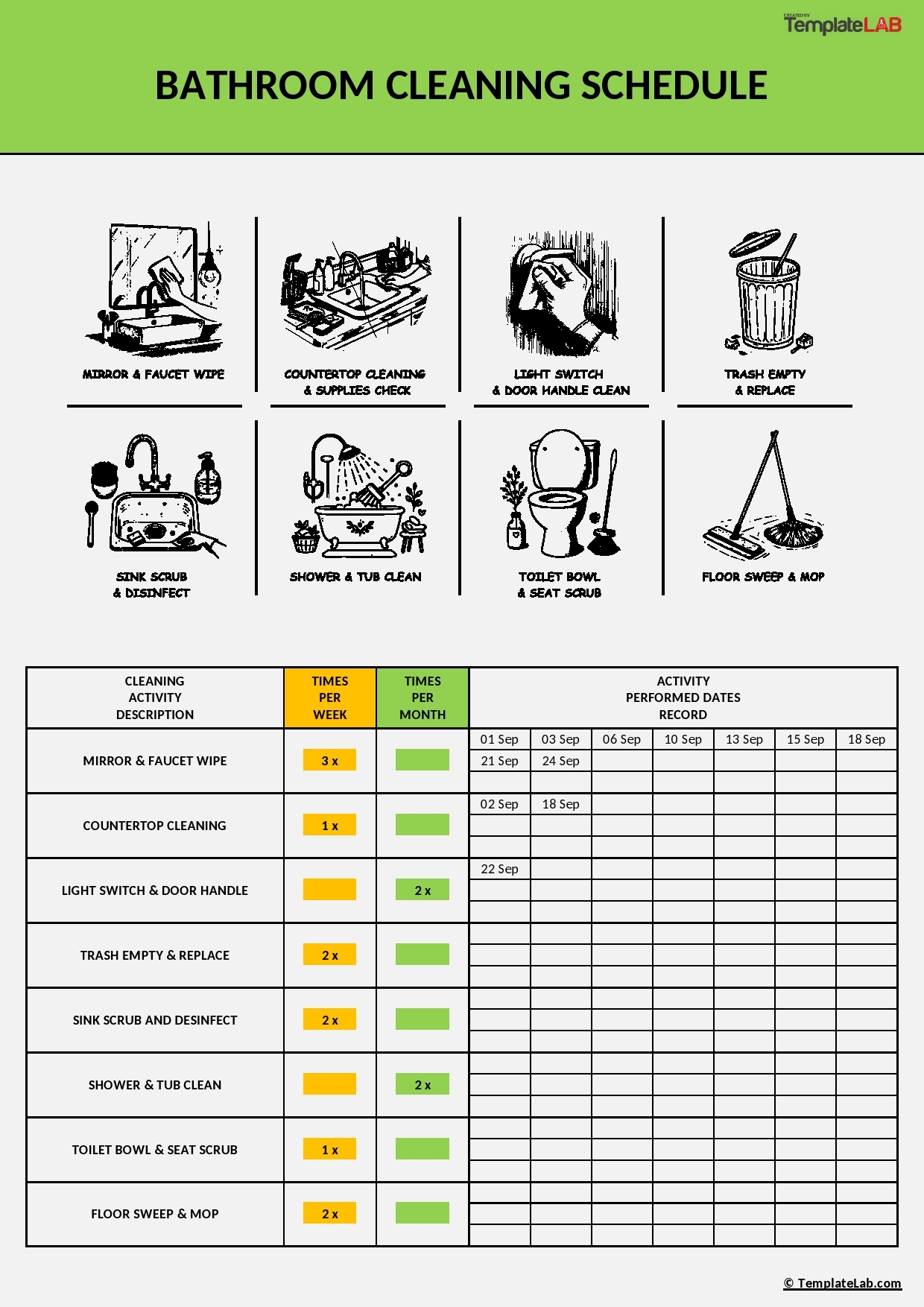 42 Printable Bathroom Cleaning Checklists Word PDF Excel 42 Printable Bathroom Cleaning Checklists Word PDF Excel