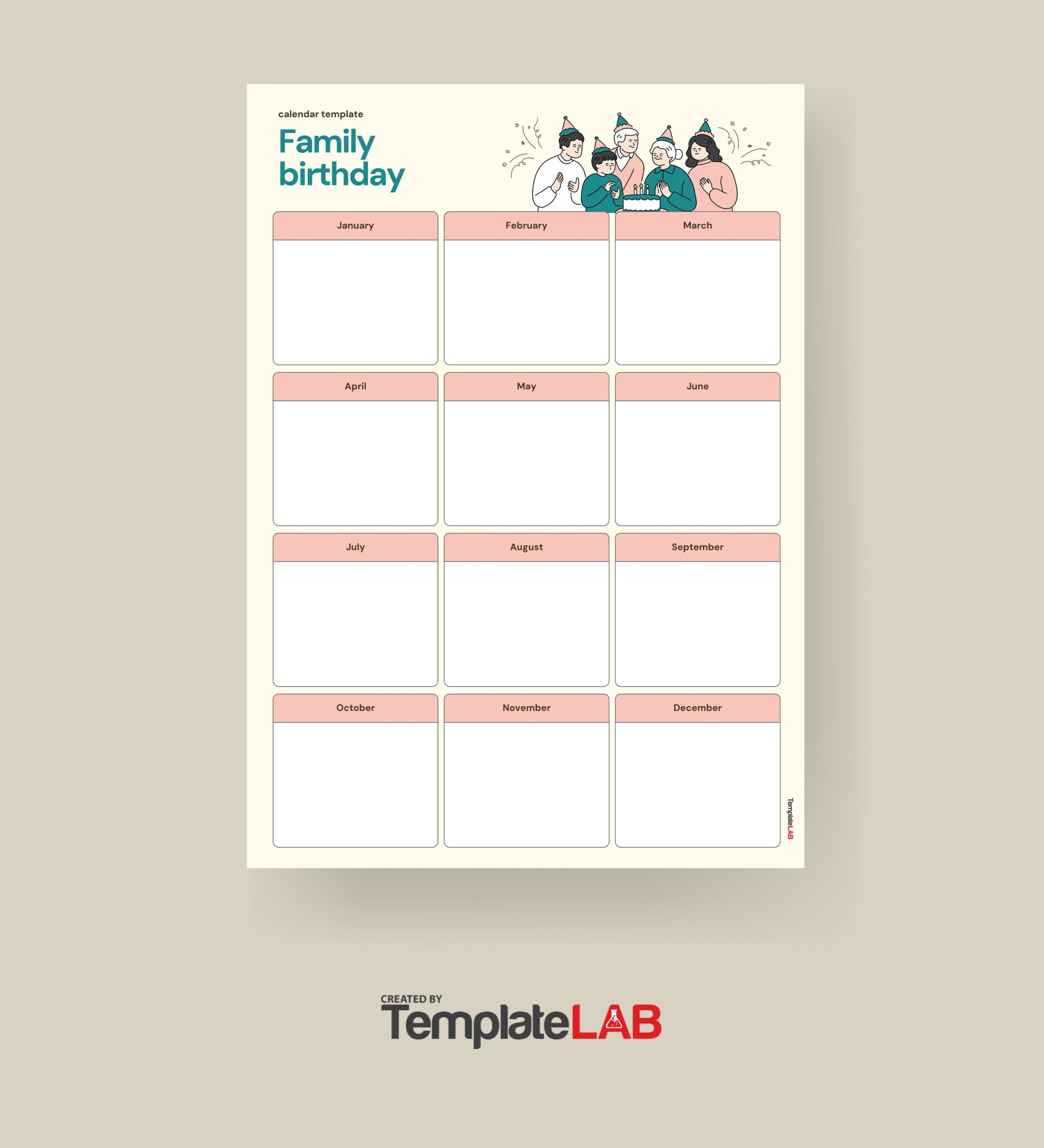 Free Printable Birthday Chart Template