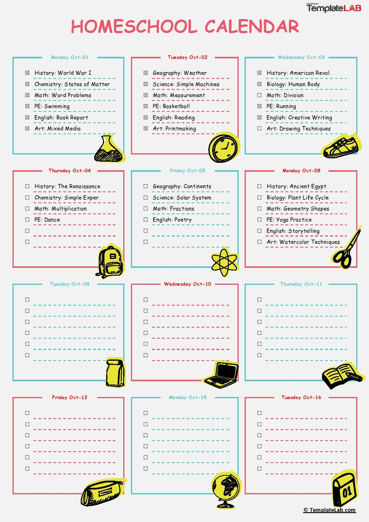 44 Editable Homeschool Schedule Templates FREE 