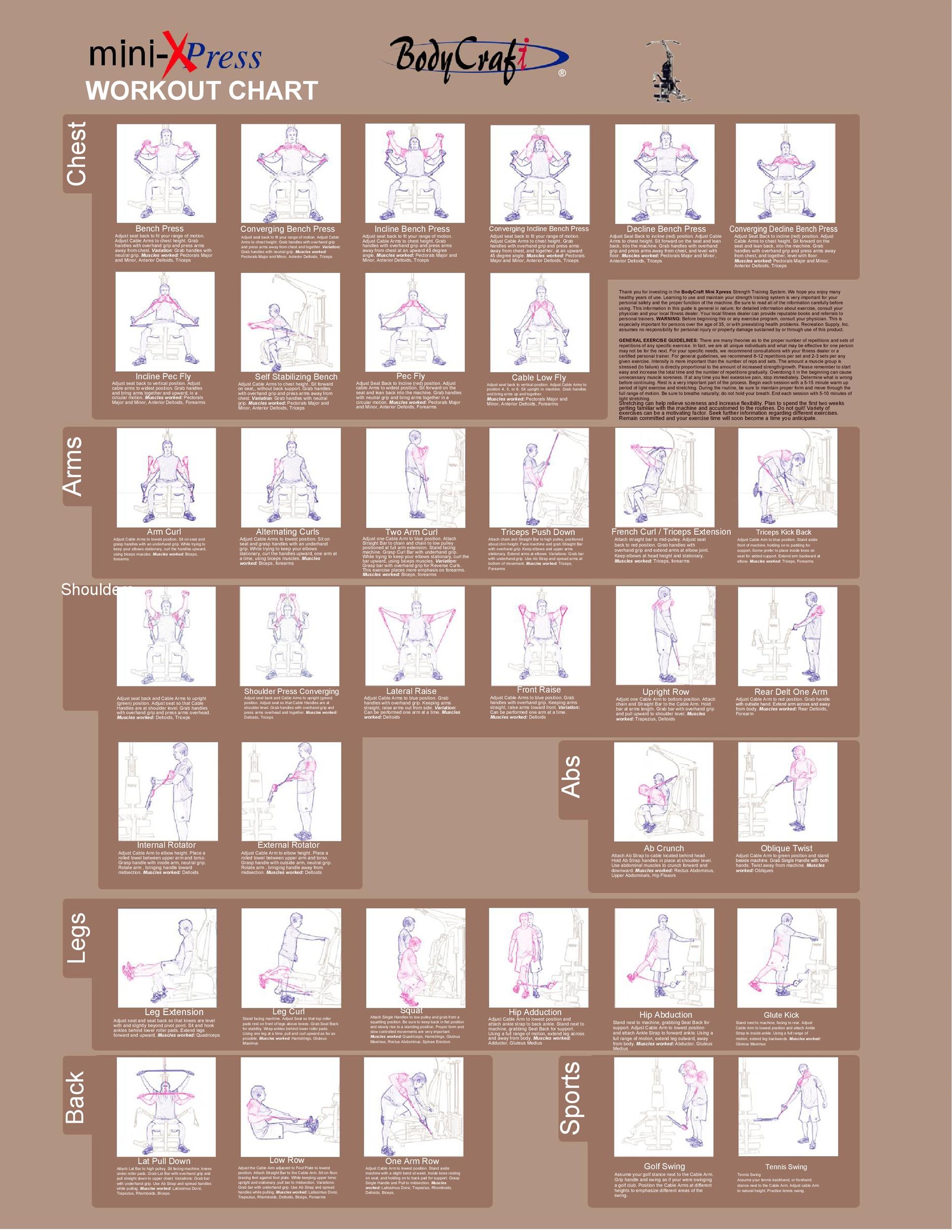 46 Printable Exercise Charts 100 Free TemplateLab