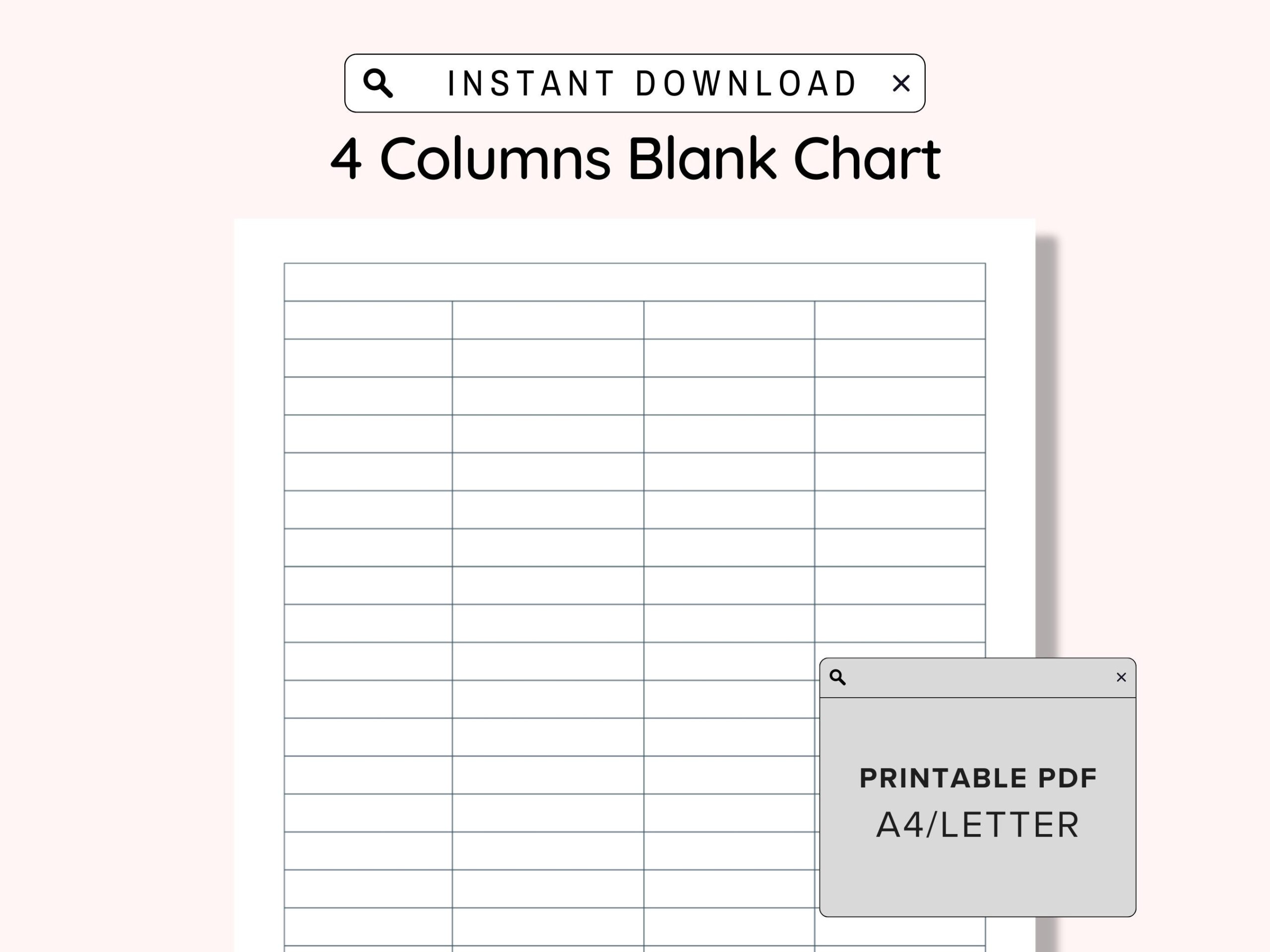 5 Column Chart Printable