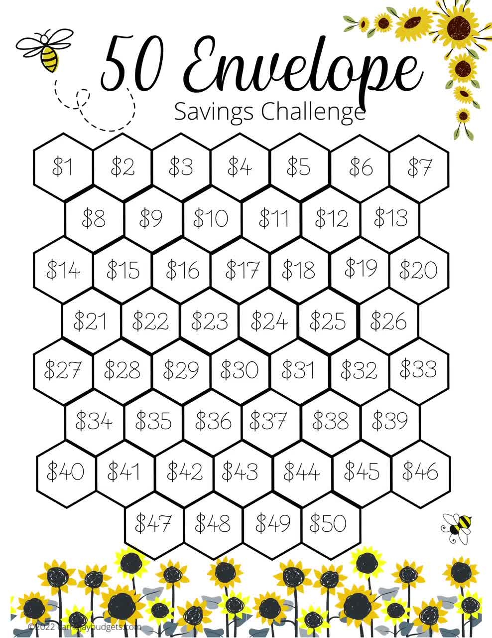 50 Envelope Savings Challenge Tracker Savings Goal Money Challenge Budget Tracker Dave Ramsey Financial Freedom Etsy