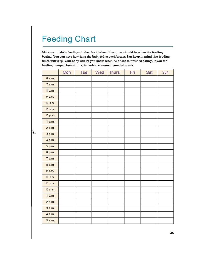 Fish Feeding Chart Printable