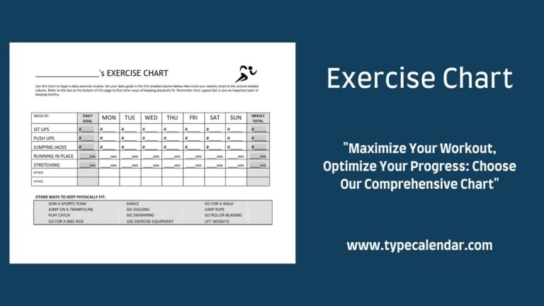 56 Free Printable Exercise Chart Templates Word PDF 