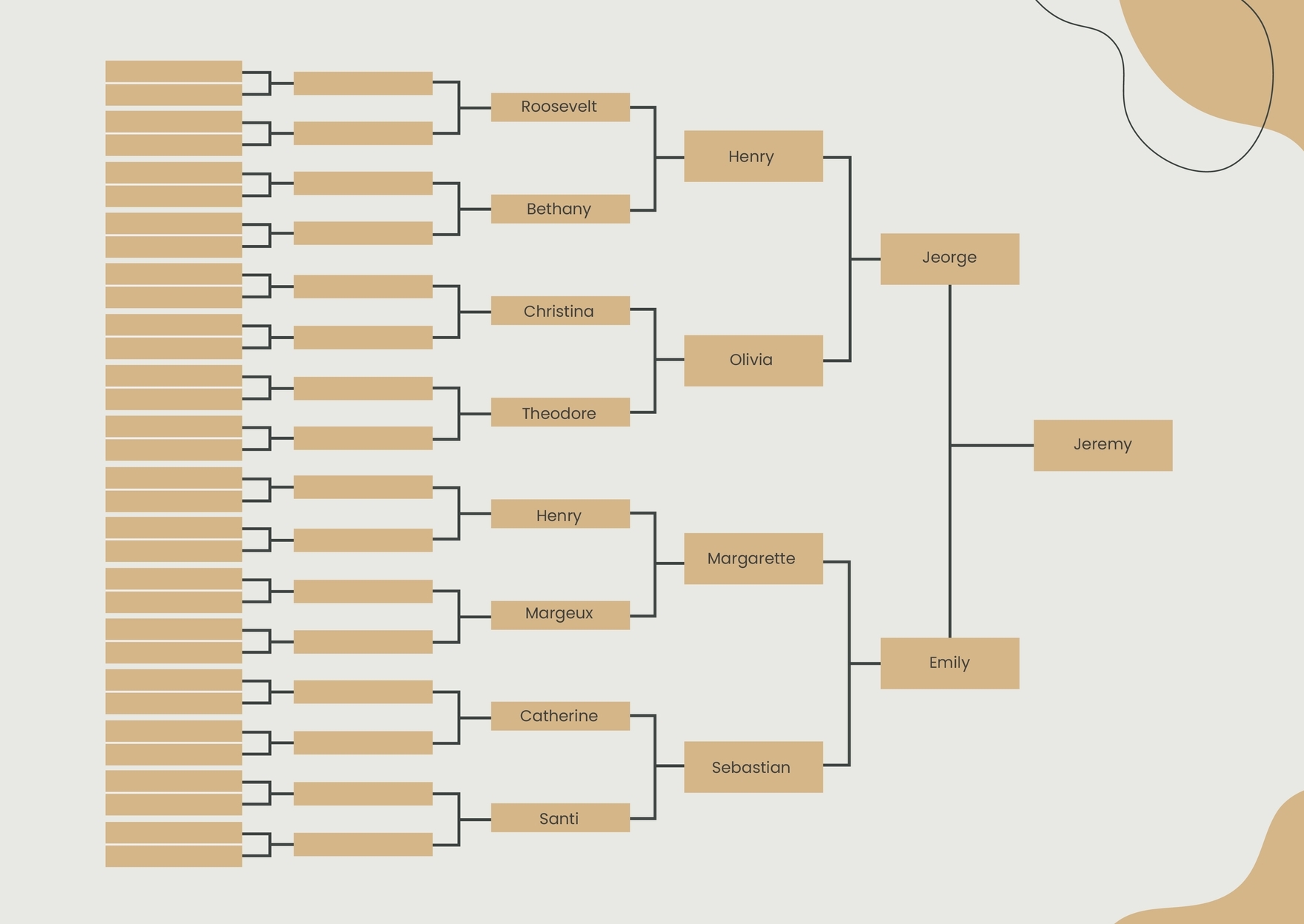6 Generation Family Tree Chart In Illustrator PDF Download Template