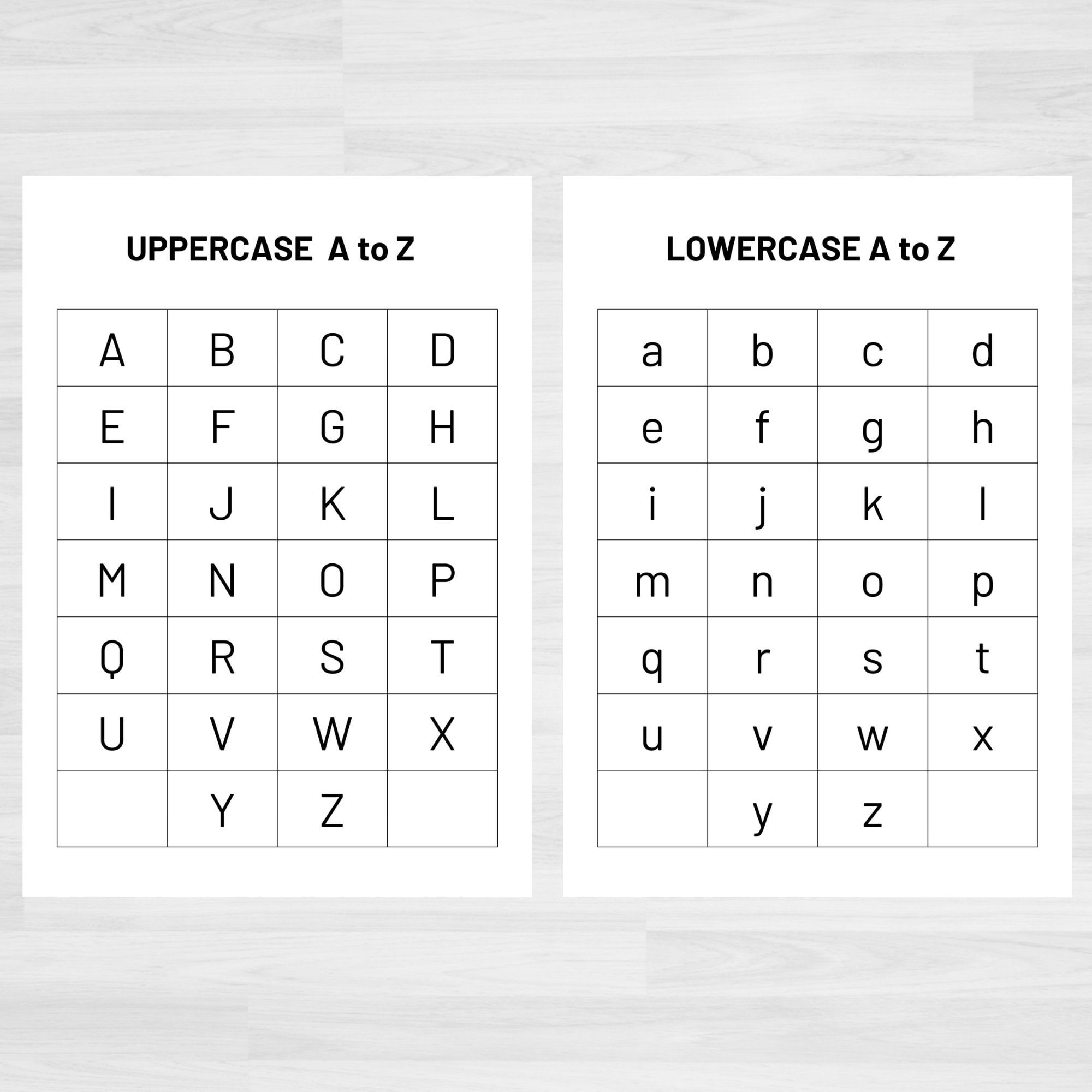 A To Z Alphabet Chart Literacy Printable For Preschool digital Download Etsy