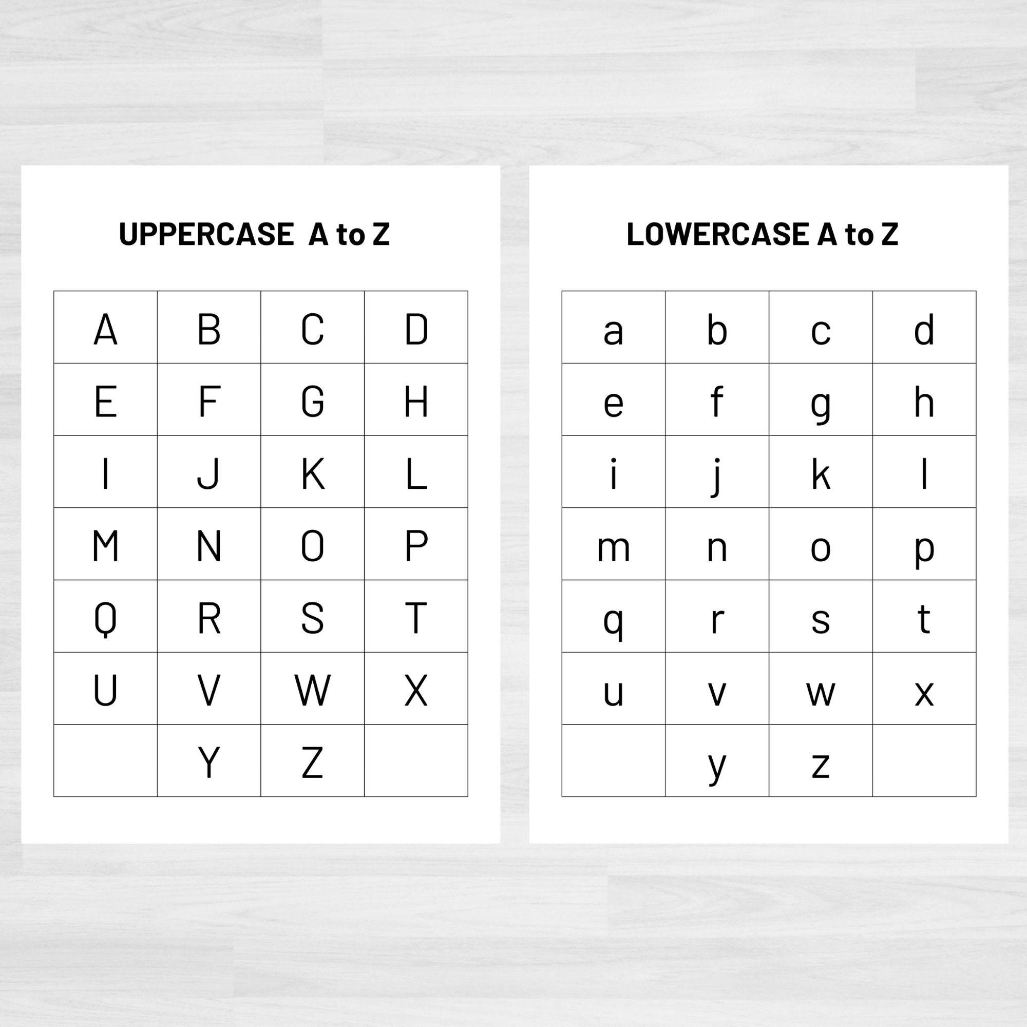 A To Z Alphabet Chart Literacy Printable For Preschool digital Download Etsy