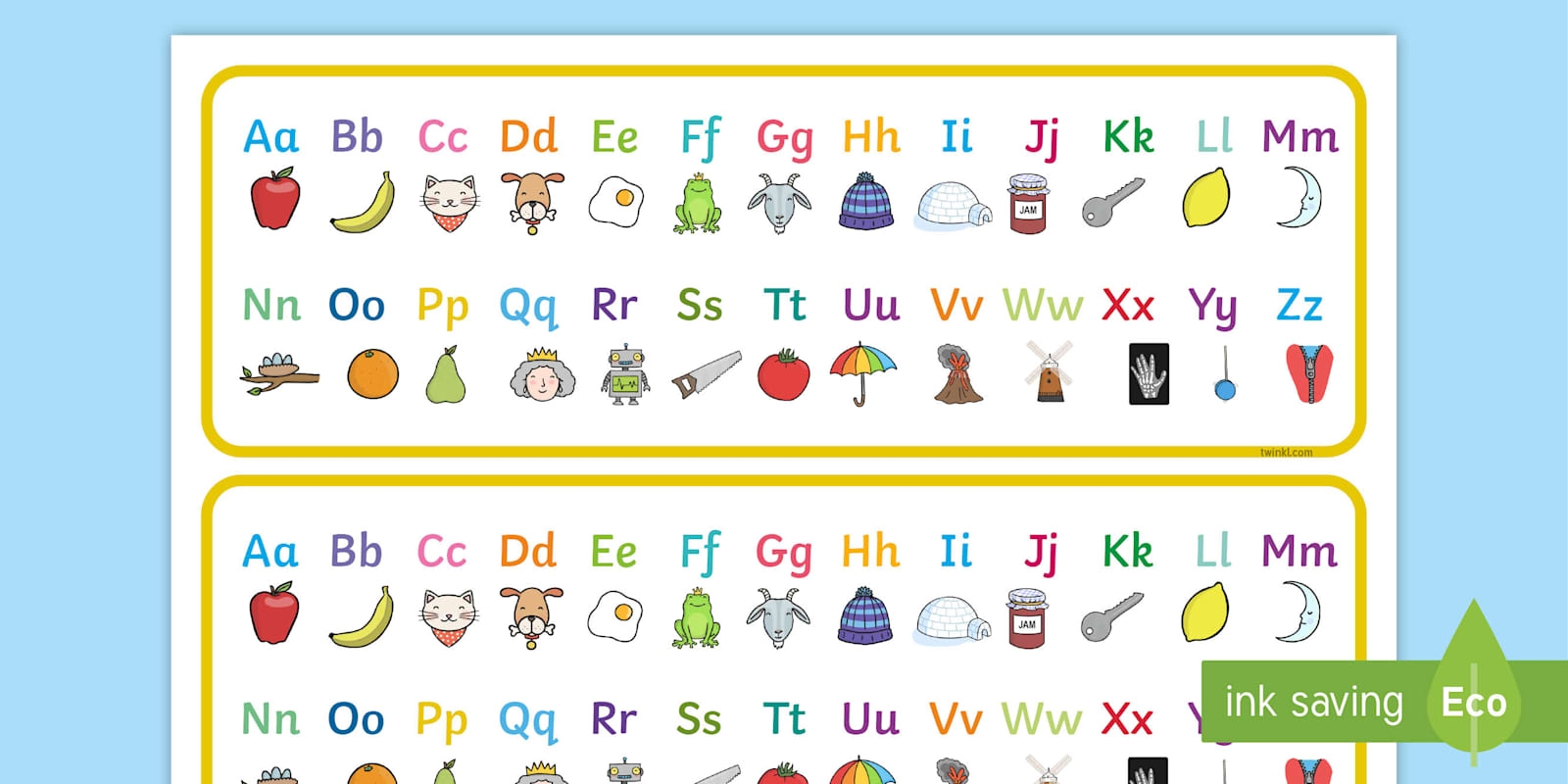 A To Z Alphabet Chart Printable