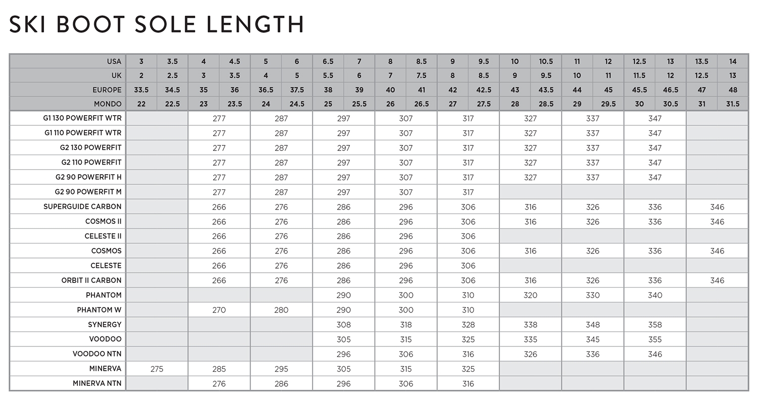 Adjustable Ski 255mm Ski Boot Size Roces Adjustable Ski Boots Size Chart Inline Ski Printable Ski