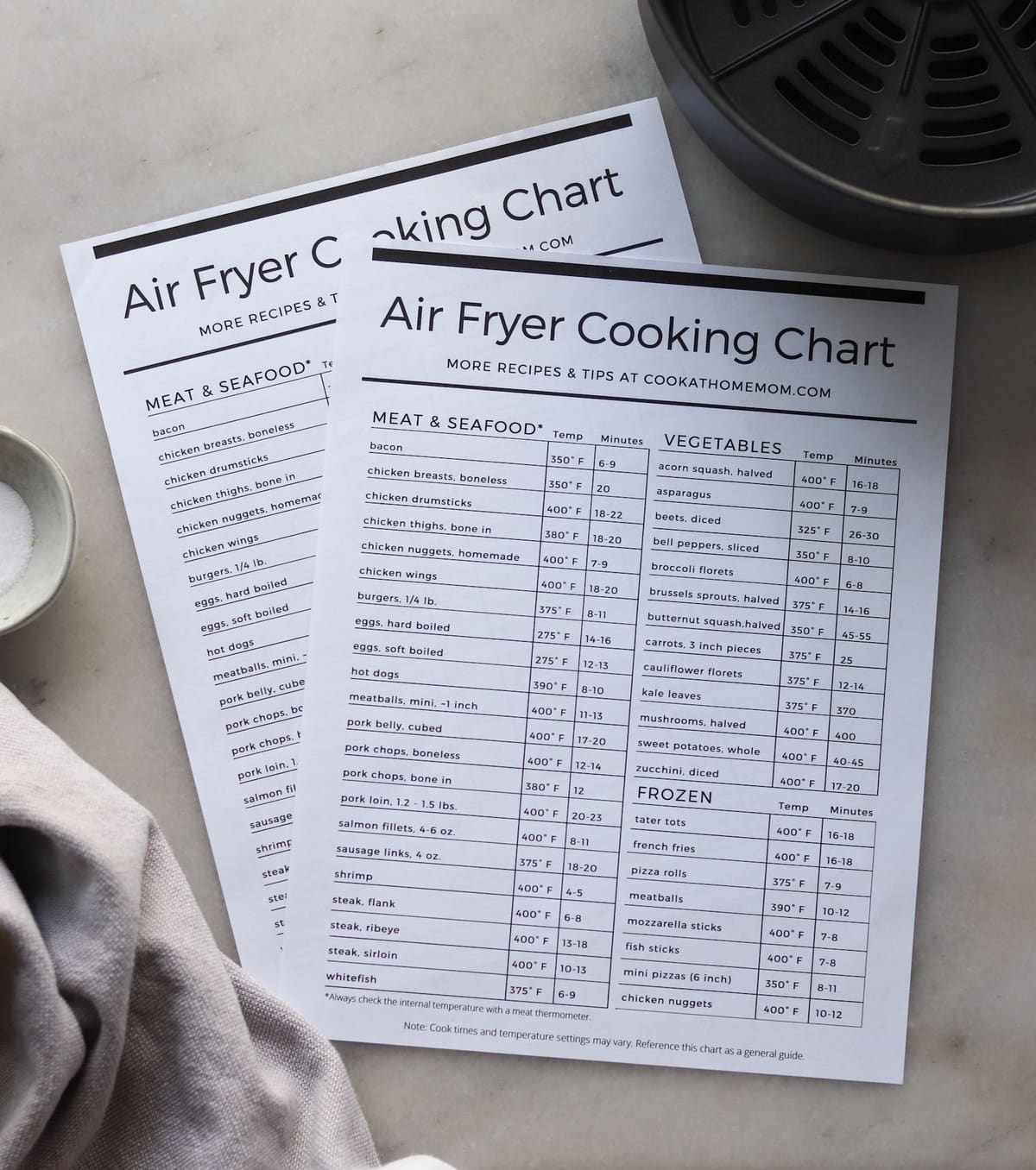 Air Fryer Cook Times Chart Printable Cheat Sheet Cook At Home Mom Air Fryer Cook Times Chart Printable Cheat Sheet Cook At Home Mom
