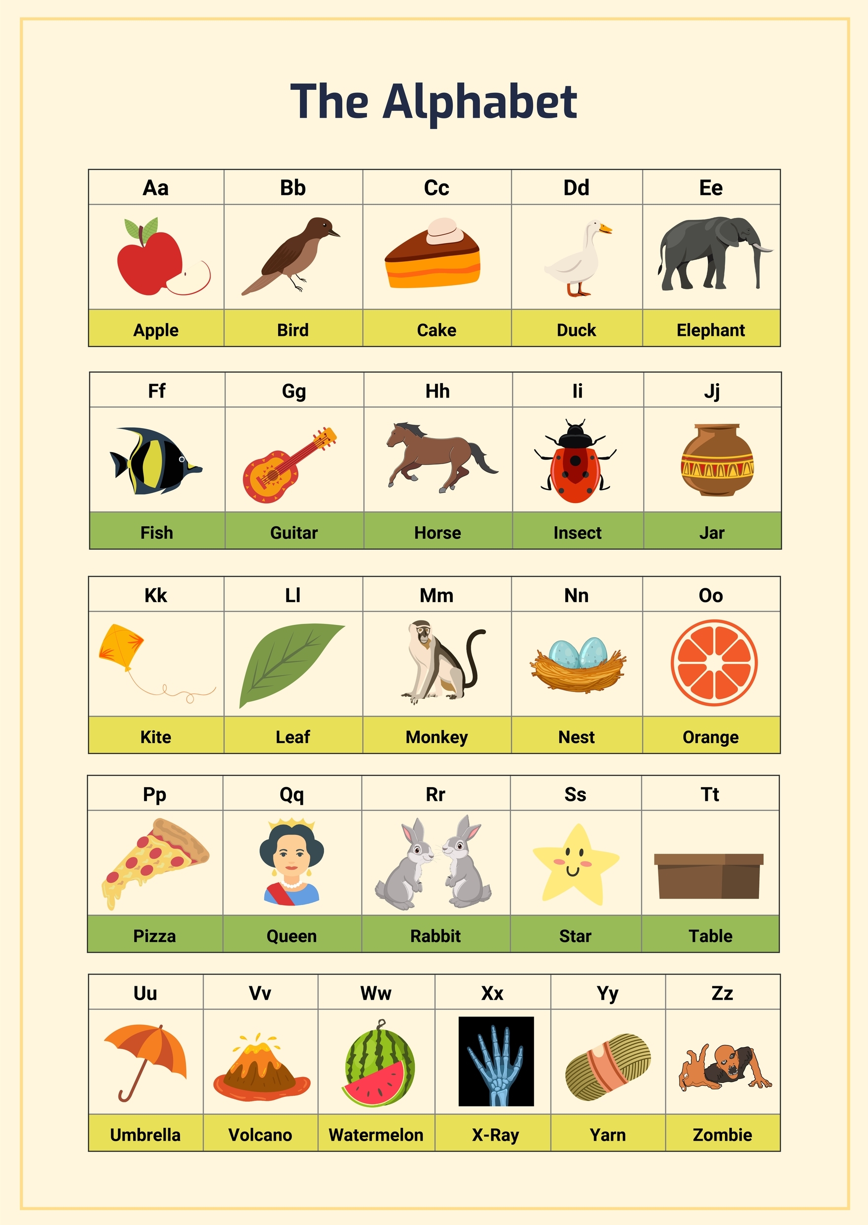 Alphabet Chart In Illustrator PDF Download Template