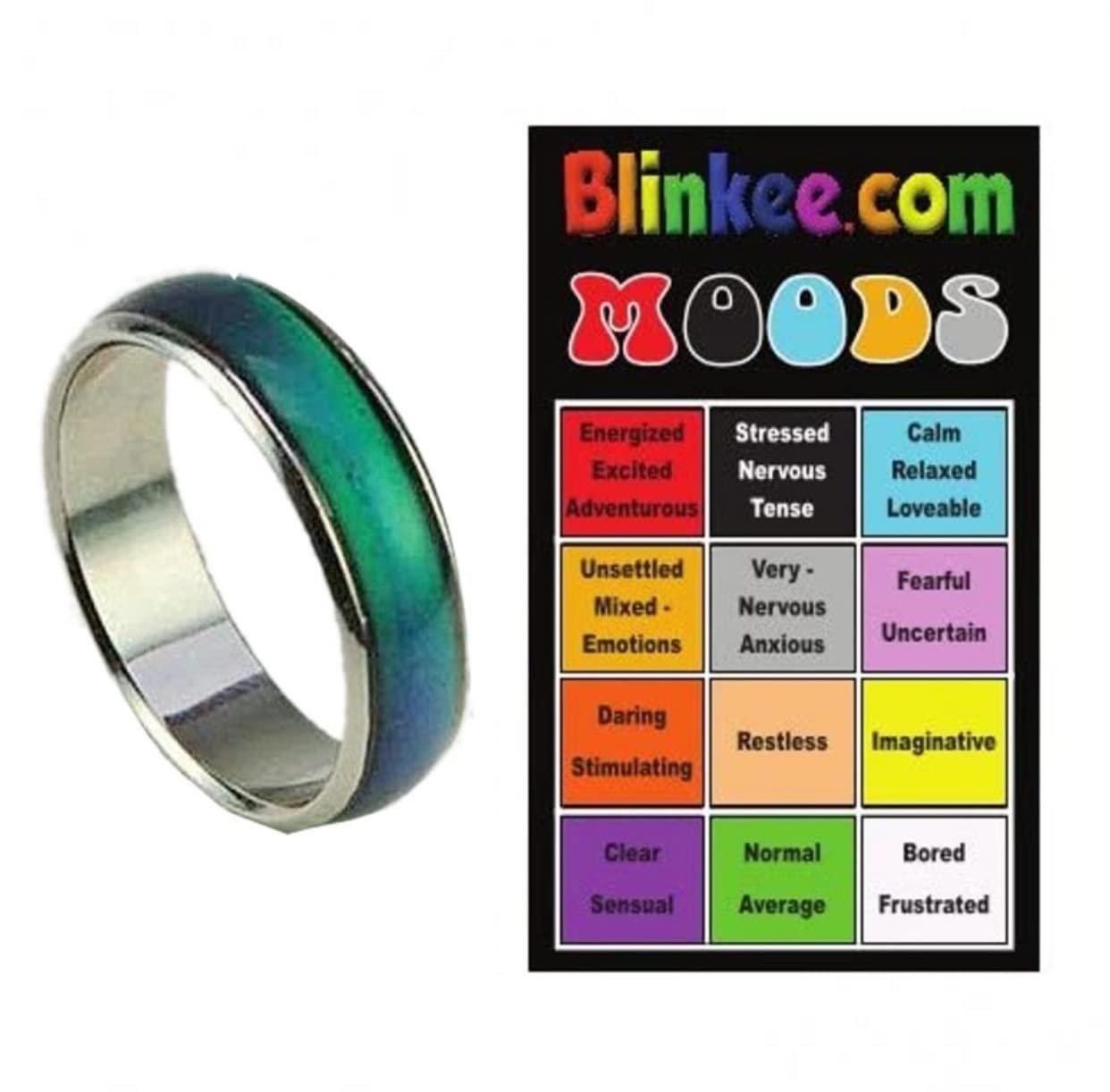 Amazon Blinkee Free Mood Ring With Mood Ring Color Chart Clothing Shoes Jewelry