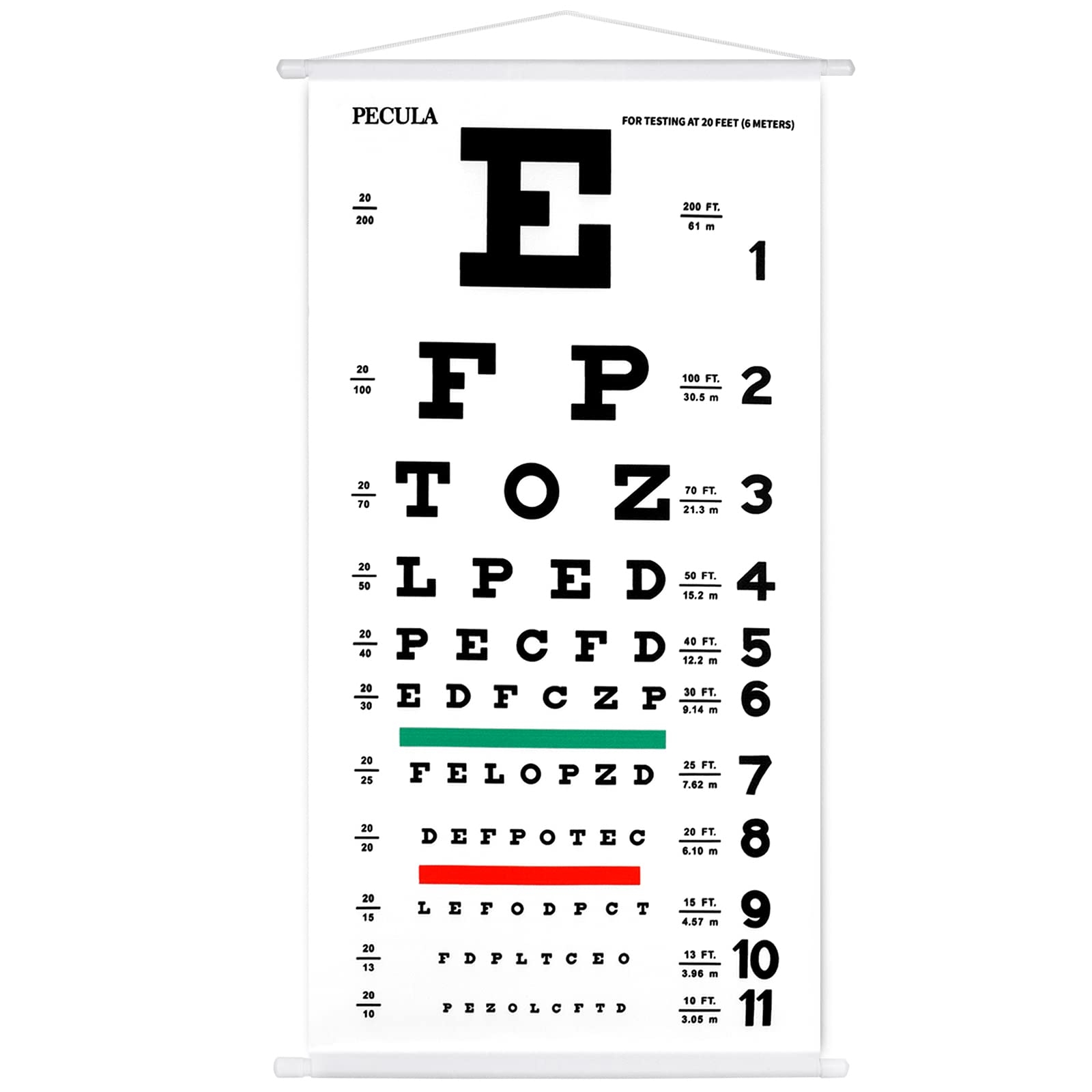 Amazon Eye Chart Snellen Eye Chart Canvas Wall Chart Non Reflective Hang Wooden Framed Eye Charts For Eye Exams 20 Feet 11 X 22 In Industrial Scientific