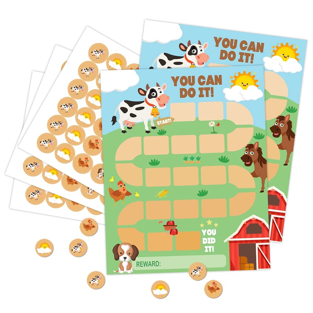 Amazon Farm Animals Reward Chart With Matching Round Themed Sticker Task Reward Behavior Chart Incentive Chart Toddler Reward Chart For Kids Classroom Teaching Or Home Using REWARDCA008 Office Products