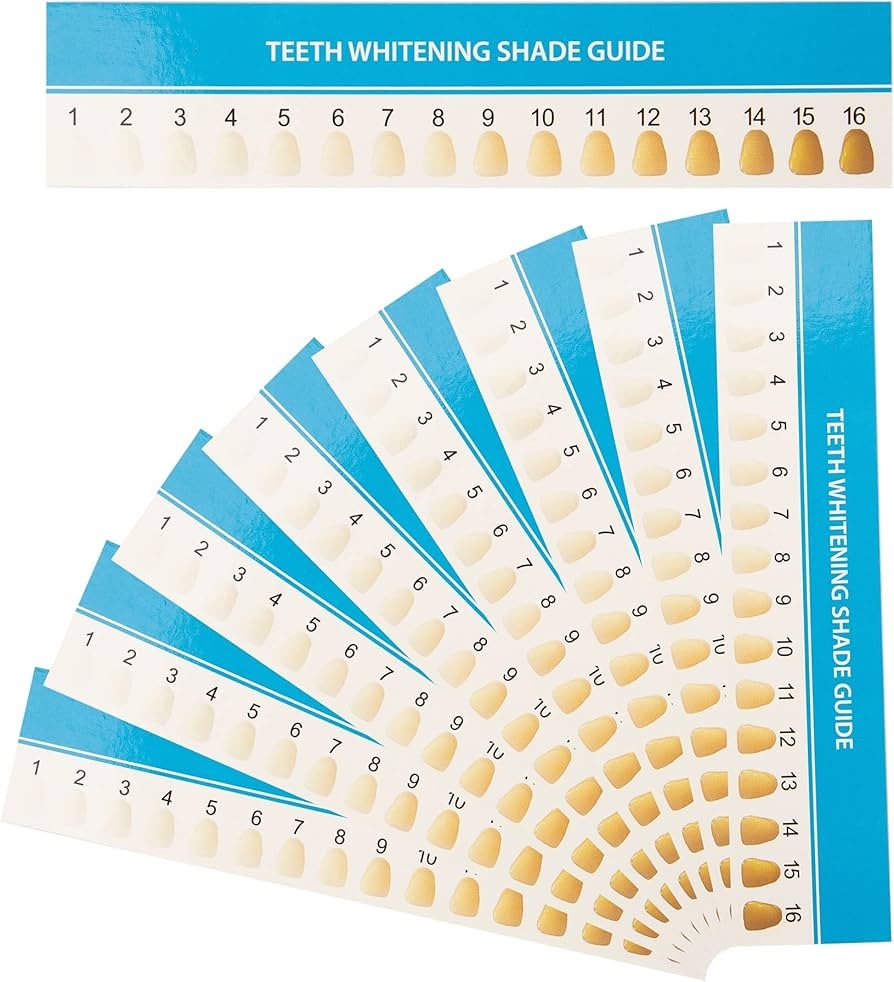 Amazon Framendino 50 Pack Paper Teeth Shade Guide Whitening Comparing Chart For Home Care Industrial Scientific Amazon Framendino 50 Pack Paper Teeth Shade Guide Whitening Comparing Chart For Home Care Industrial Scientific