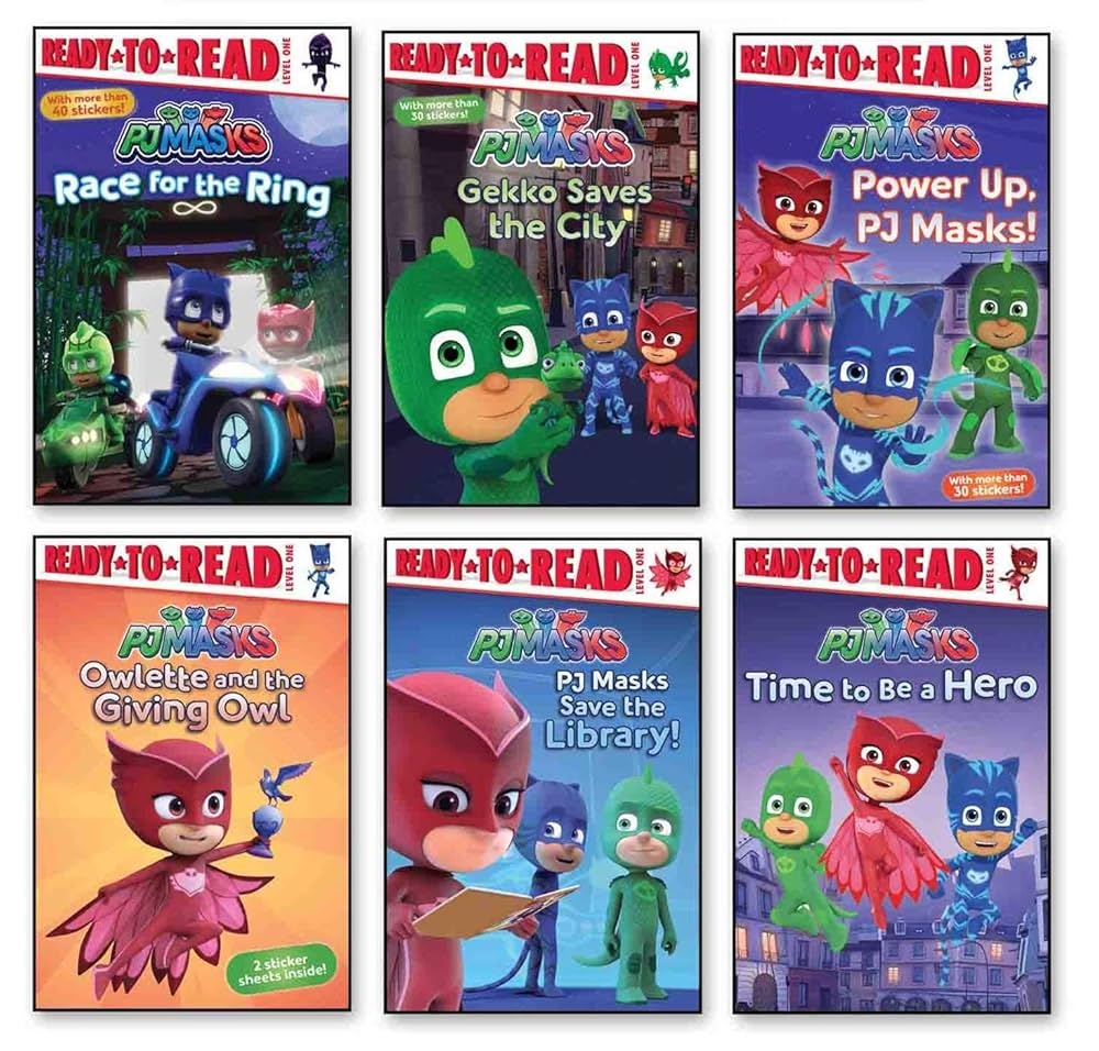 Amazon PJ Masks Ready to Read Value Pack Time To Be A Hero PJ Masks Save The Library Owlette And The Giving Owl Gekko Saves The City Power Up PJ Masks Race For The