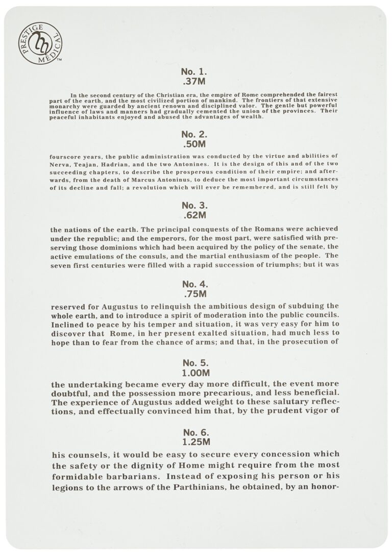Amazon Prestige Medical Jaeger Eye Chart 0 60 Ounce Industrial Scientific
