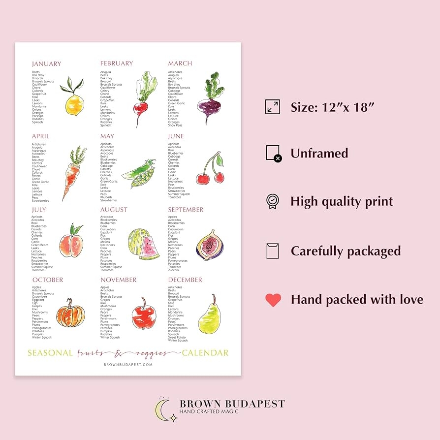 Amazon Seasonal Fruit And Vegetable Calendar Print Of Original Watercolor Art 12 x18 Unframed Kitchen Decor Dining Room Wall Art Health Poster For Classroom Ditti Home Kitchen Amazon Seasonal Fruit And Vegetable Calendar Print Of Original Watercolor Art 12 x18 Unframed Kitchen Decor Dining Room Wall Art Health Poster For Classroom Ditti Home Kitchen
