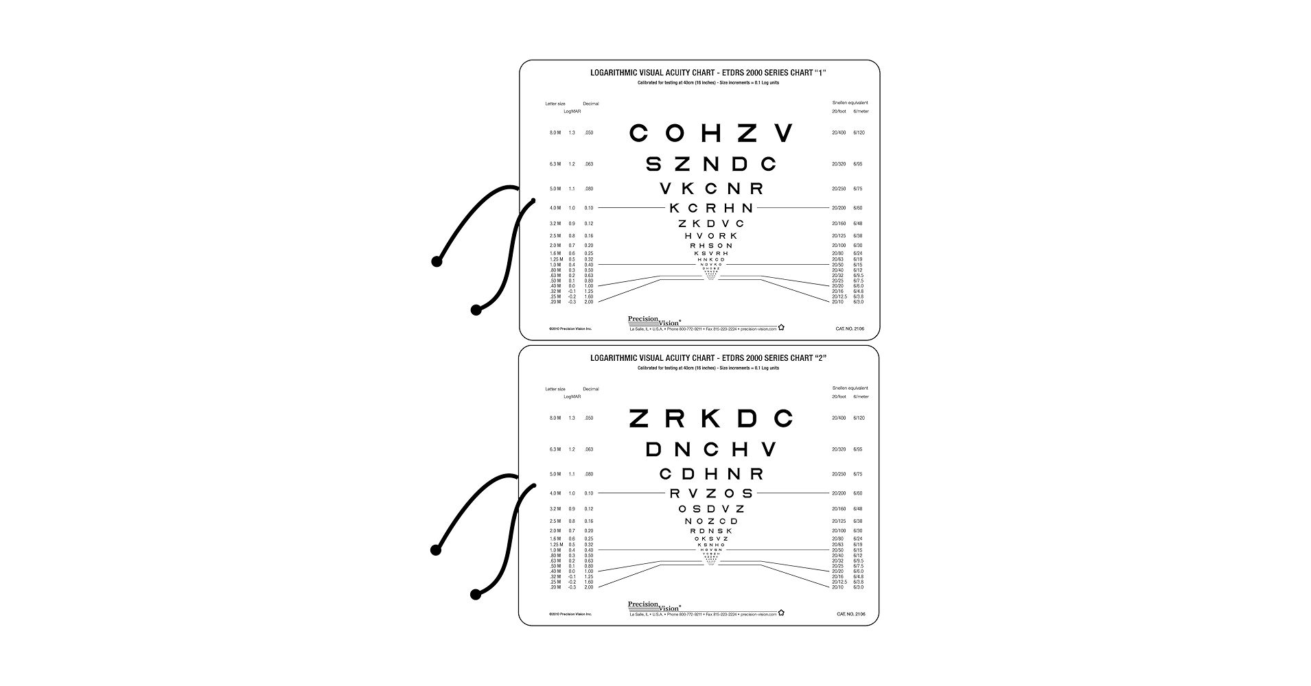 Amazon Sloan Letters ETDRS 2000 Series Charts 1 And 2 Near Vision W 40cm 16 In Cord Industrial Scientific