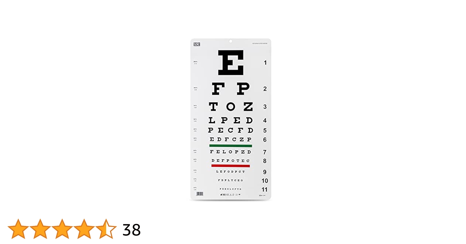 Amazon Snellen Plastic Eye Chart 20 Feet 22 X 11inches Industrial Scientific