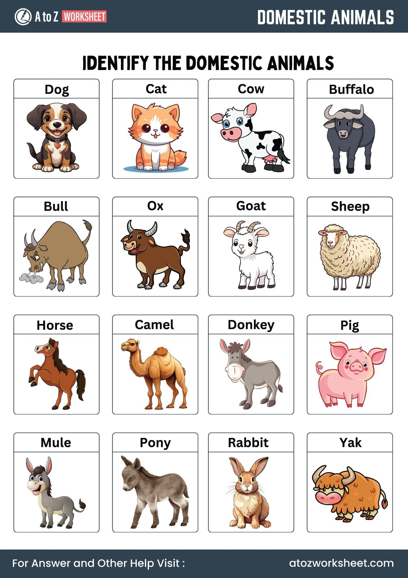 Animals Worksheet For Nursery UKG Kindergarten Free Printable PDF A To Z Worksheet