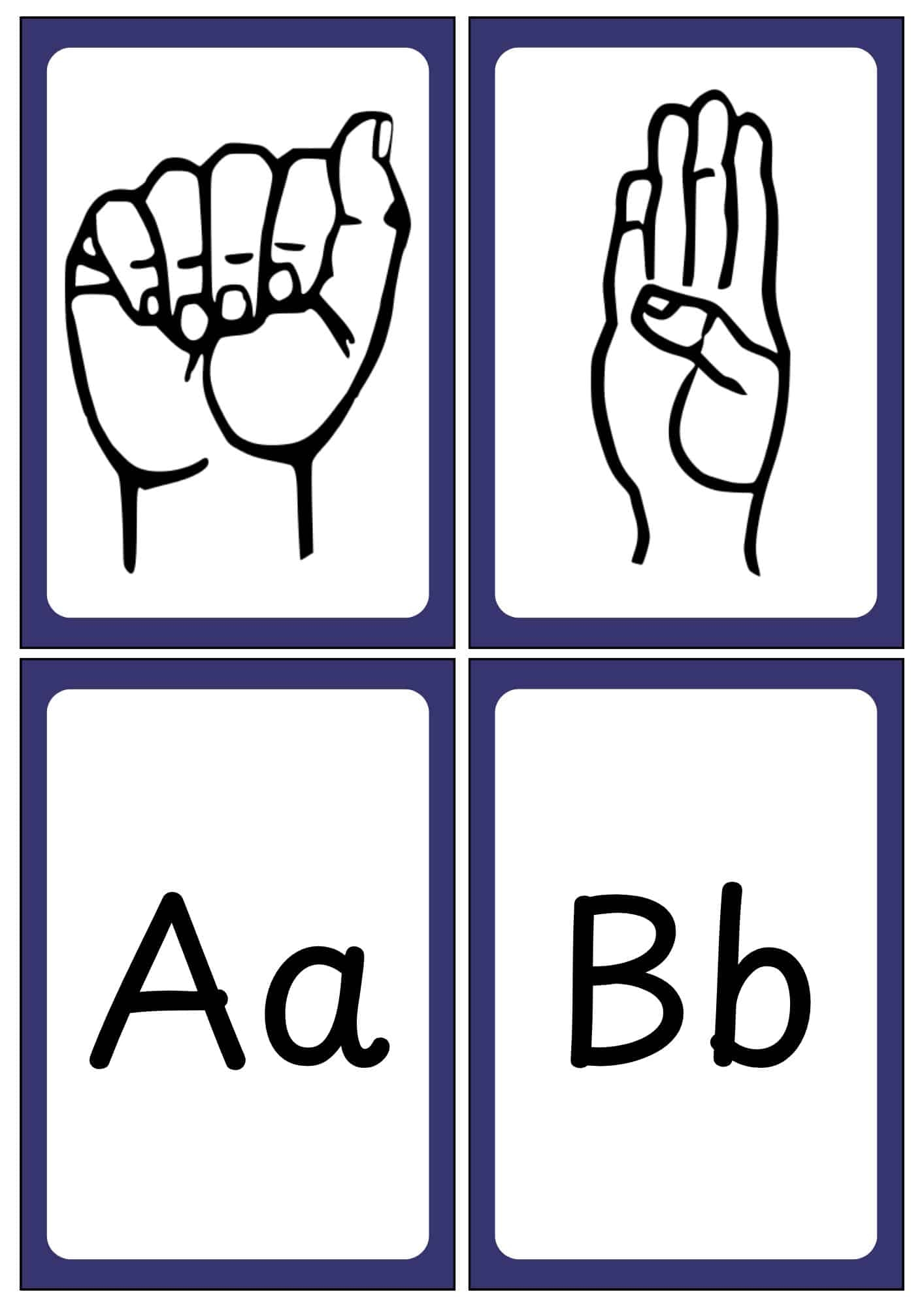 ASL Sign Language Flashcards Free Printables Teach Prints