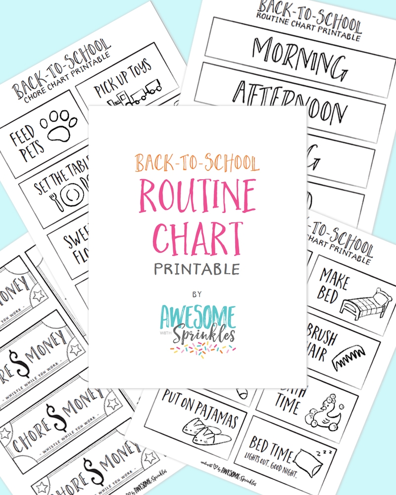 Back to School Printable Routine Chart Awesome With Sprinkles