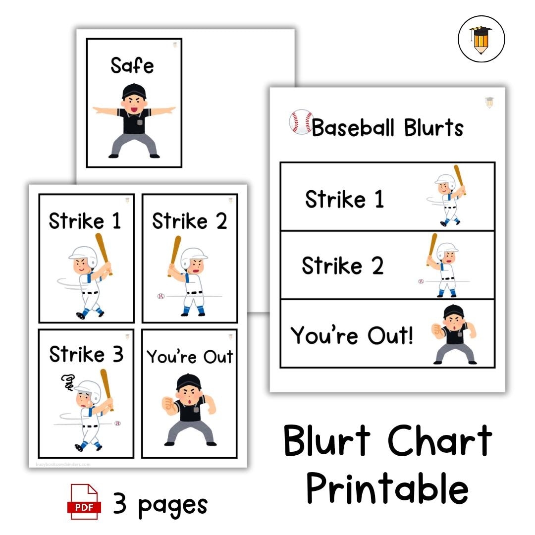 Baseball Blurts Chart Classroom Behavior Management Behavior Charts Classroom Poster 
