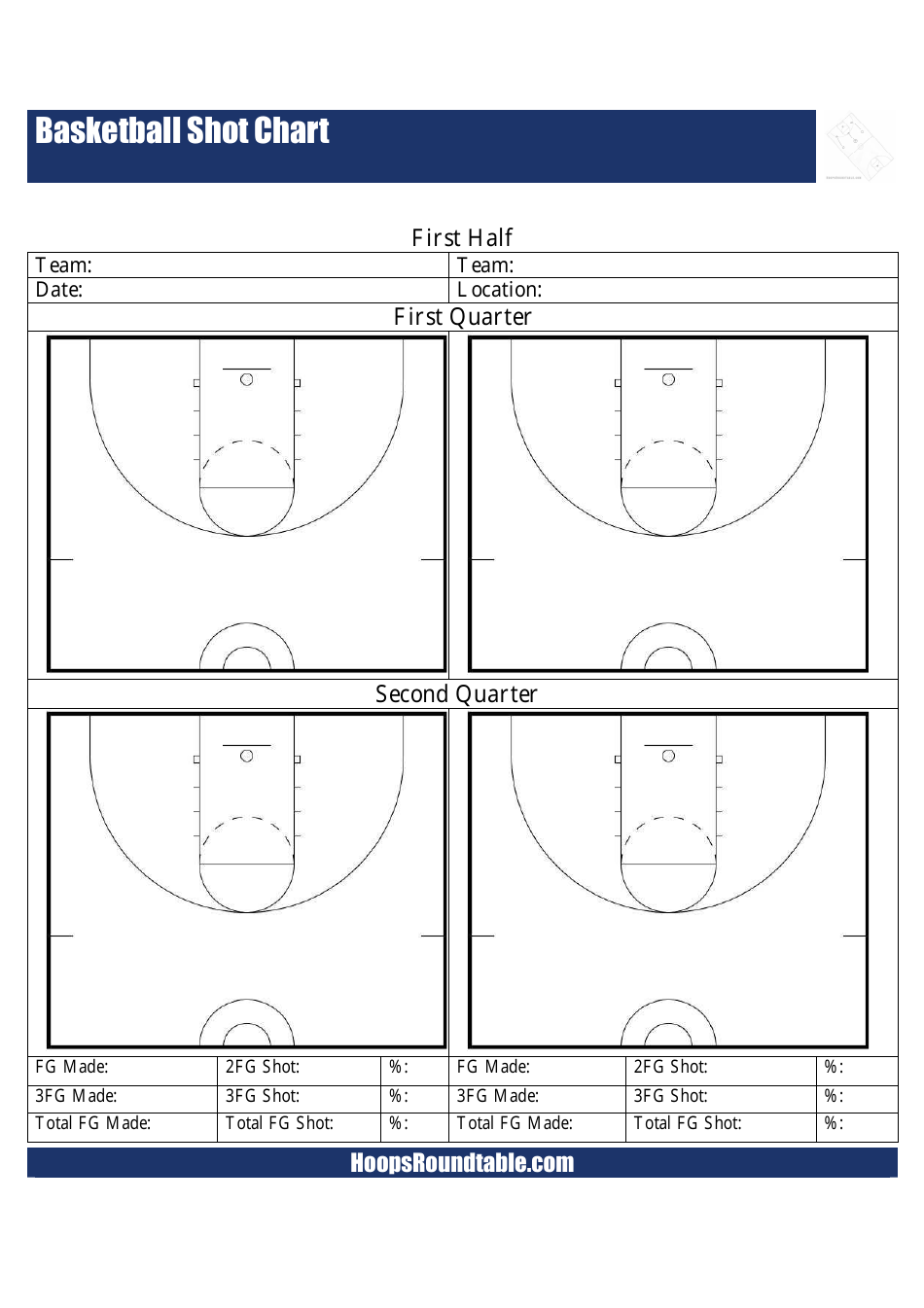 Printable Basketball Substitution Chart