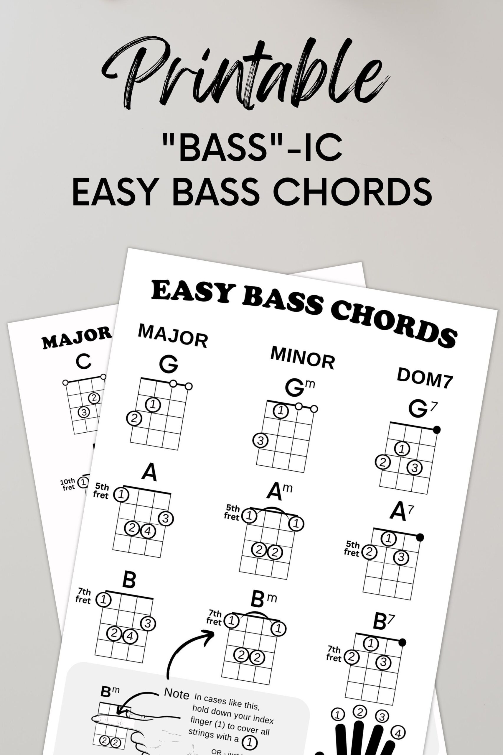 Free Printable Bass Guitar Chords Chart
