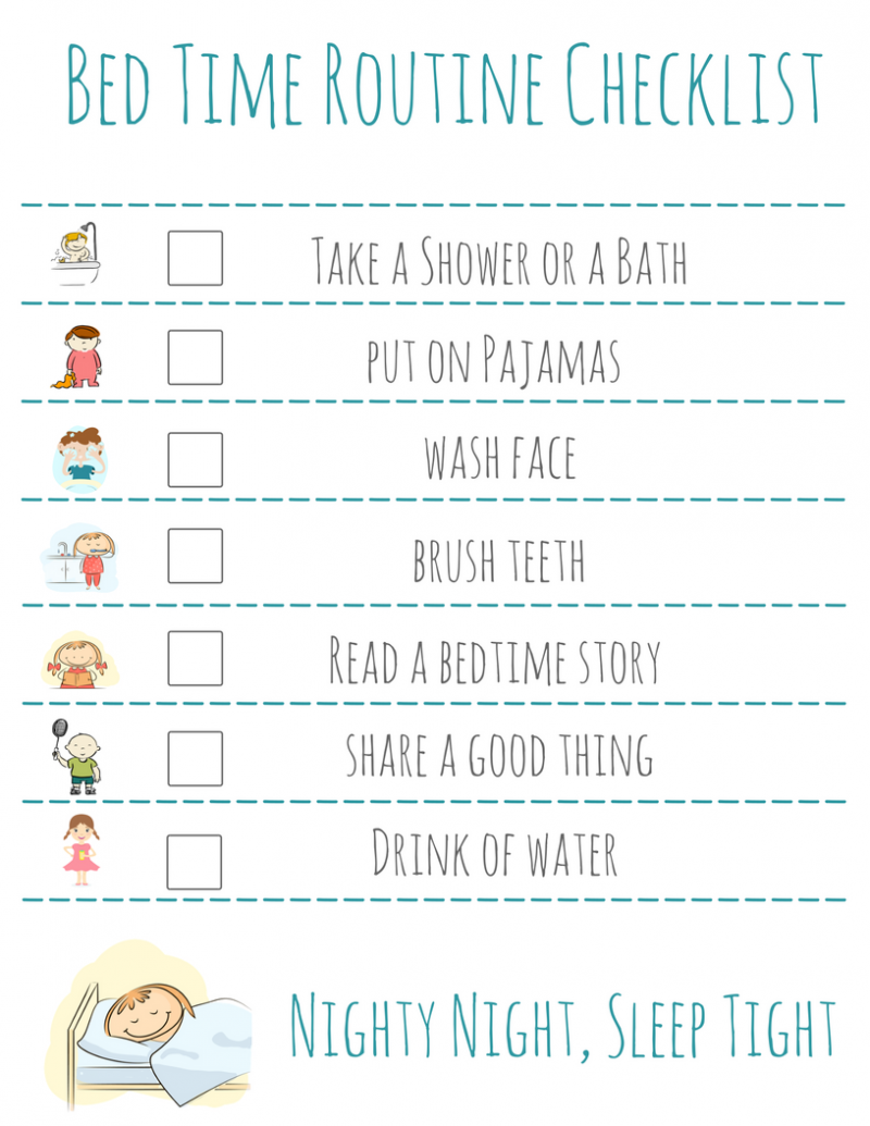Free Printable Bedtime Routine Chart