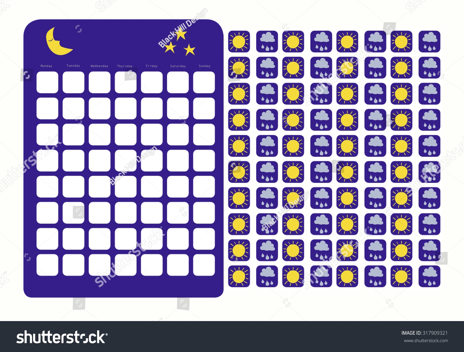 Bed Wetting Weather Chart Sun Rain Stock Vector Royalty Free 317909321 Shutterstock
