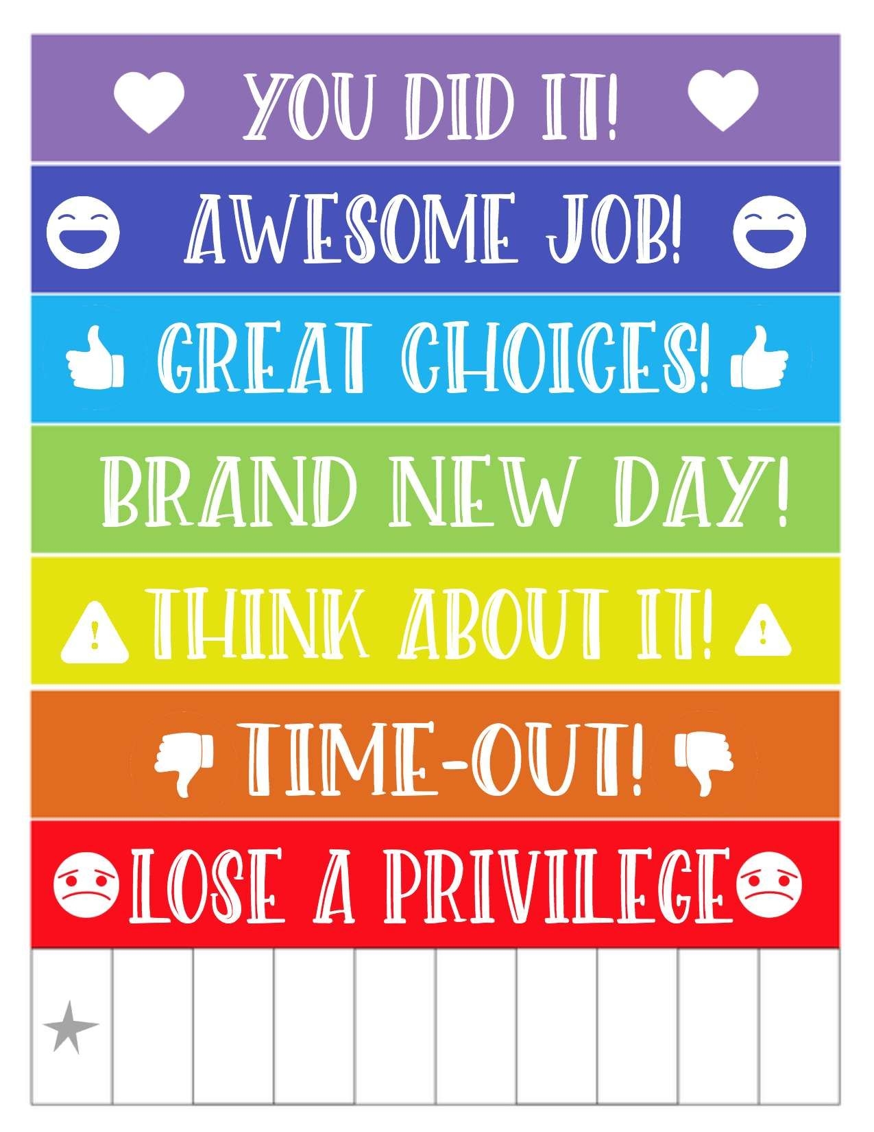 Behavior Chart Template Editable Back To School Bobotemp