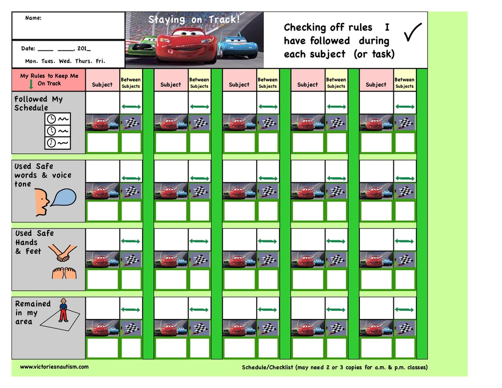 Behavior Charts Token Systems Schedules Victories N Autism